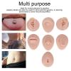 Silicone Piercing Body Model Set with Rack Base, Include Eye Model Nose Model Mouth Model Tongue Model Navel Model Ear Model, Reusable Soft Silicone Body Parts Model for Piercing Practice(Type B) view 2