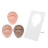 3pcs Simulated Mouth Model with, 3D Piercing Practice Silicone Mouth Model with Acrylic Stand, Reusable Silicone Mouth for Lip Nail Display view 1