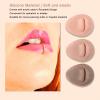 3pcs Simulated Mouth Model with, 3D Piercing Practice Silicone Mouth Model with Acrylic Stand, Reusable Silicone Mouth for Lip Nail Display view 3