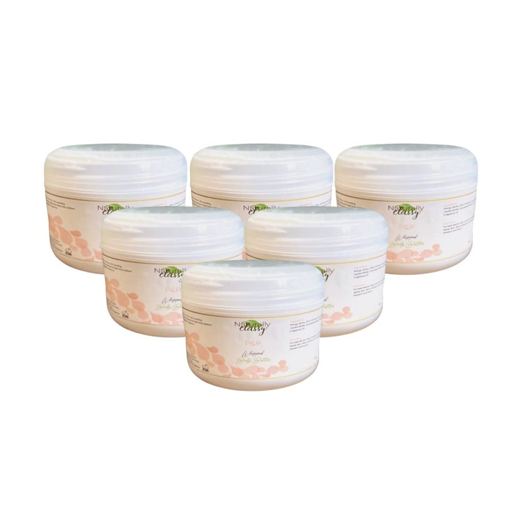 Naturally Classy P & P Whipped Body Butter, Skin Moisturizer, Body Cream, Hydrates and Moisturizes Dry Skin (8 oz)
