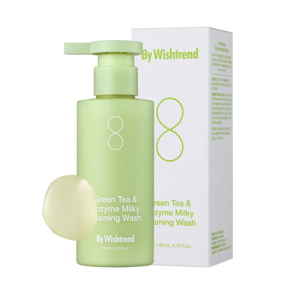 BY WISHTREND] Green Tea & Enzyme Milky Foaming Wash 140g, Papain, Grain Milk Complex, Hydrating, Pore Cleansing, for Sensitive