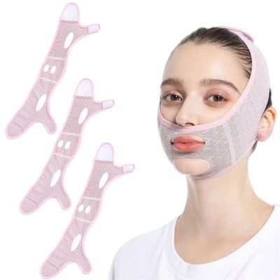MoriAction Beauty Face Sculpting Sleep Mask, V Line Reducer Mask, V Line Lifting Mask Facial Slimming Strap, Anti-Aging and Anti-Wrinkle Masks, Double Chin Reducer (3Pcs)