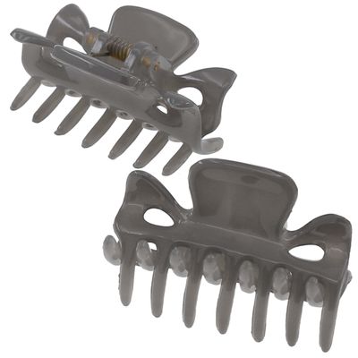 Camila Paris CP3511 French Hair Clip for Women, 1.5 inch Set of 2 Gray Girls Hair Claw Clips Jaw Fashion Durable Styling Hair Accessories for Women, Strong Hold No Slip Grip, Made in France