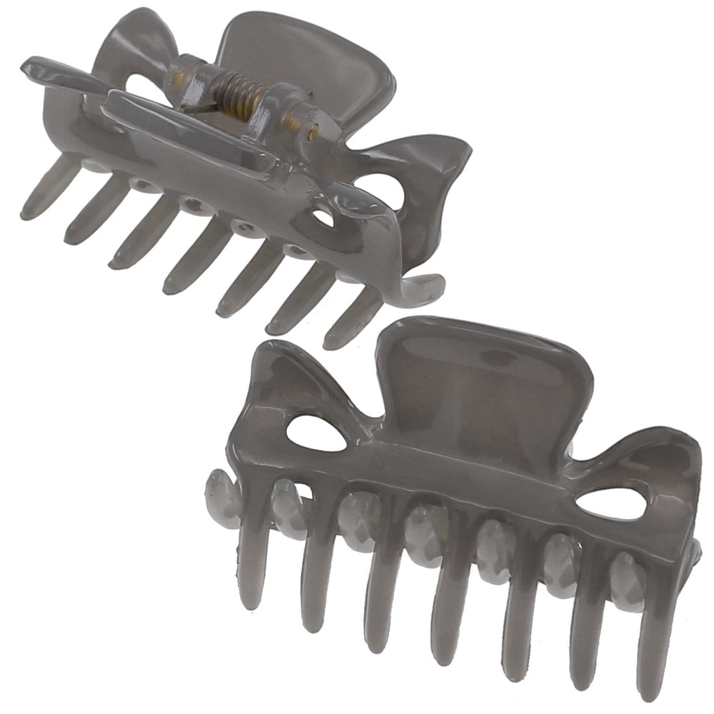 Camila Paris CP3511 French Hair Clip for Women, 1.5 inch Set of 2 Gray Girls Hair Claw Clips Jaw Fashion Durable Styling Hair Accessories for Women, Strong Hold No Slip Grip, Made in France