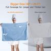 2 Pack Large Microfiber Hair Towel Wrap for Women, Anti Frizz Hair Drying Towel, Fast Dry Hair Turban for Wet Hair, Long, Thick, Curly Hair, Super Absorbent Soft Hair Towels (Blue & Gray) view 2