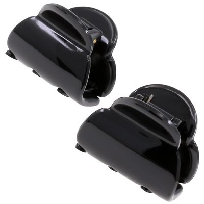 Camila Paris CP3478 French Hair Clip for Women, Set of 2 Small Black Girls Hair Claw Clips Fashion Durable Hair Accessories for Women, Luxury Ladies Strong Hold No Slip Grip Clamp, Made in France