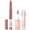 Maybelline Super Stay Ink Crayon Lipstick Makeup, Lead The Way, Pink Beige + Maybelline Lifter Gloss, Ice, Pink Neutral Bundle view 1