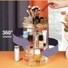 360-Degree Rotating Adjustable Multi-Function Acrylic Cosmetic Storage Make up Organizer view 3