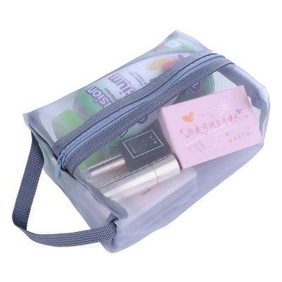 1PCS Mesh Cosmetic Bag,Mesh Transparent Makeup Bags Portable Zipper Pouch Travel Storage Carry Pouch for Offices Travel Accessories(L)