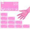 Colortrak Disposable Gloves, 10 Boxes (1000 Count) Single-Use, Powder Free Vinyl, Latex-Free, Sanitary Hair Stylist/Barber Gloves, Pink, Large view 1
