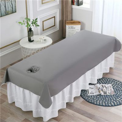 Anti-slip Massage Sheet Cover Microfiber SPA Massage Bed Sheet Solid Color Facial Bed Cover With Face Hole Breathable Beauty Salon Massage SPA Center Bed Sheets With Breathing Hole-B 31x79inch(80x200c