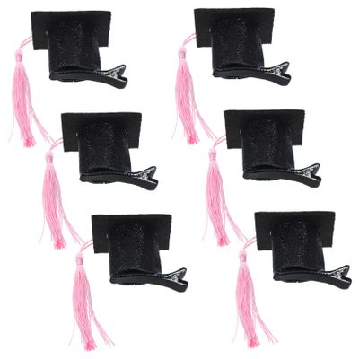 6pcs crafts modeling hat headgear apparel doctor hat hairpin makeup hairpin headband 2023 Graduation for Her Graduation Hat Hair Props graduation season make up gradient