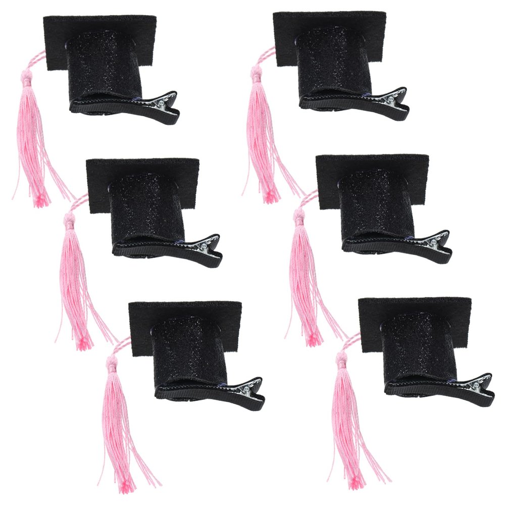 6pcs crafts modeling hat headgear apparel doctor hat hairpin makeup hairpin headband 2023 Graduation for Her Graduation Hat Hair Props graduation season make up gradient