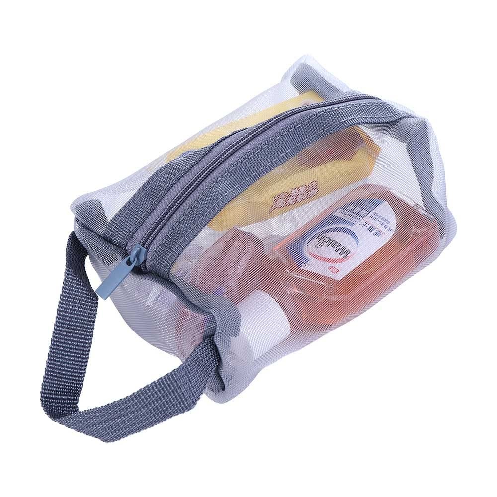 1PCS Mesh Cosmetic Bag,Mesh Transparent Makeup Bags Portable Zipper Pouch Travel Storage Carry Pouch for Offices Travel Accessories(S)