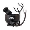 Grandslam Deluxe Shaving Kit for Men, 3 in 1 Shaving Set Includes Shaving Brush, Stainless Steel Shaving Bowl and Razor & Brush Holder, Black Set view 2