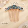 Aimimier Vintage Flower Rhinestone Hair Side Combs Elegant Long Teeth Hair Pins Wedding Bridal Hair Accessories Prom Party Hair Jewelry for Women and Girls(Blue) view 3