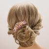 Aimimier Vintage Flower Crystal Hair Side Combs Elegant Long Teeth Hair Pins Wedding Bridal Hair Accessories Prom Party Hair Jewelry for Women and Girls(Purple) view 1