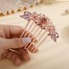 Aimimier Vintage Flower Crystal Hair Side Combs Elegant Long Teeth Hair Pins Wedding Bridal Hair Accessories Prom Party Hair Jewelry for Women and Girls(Purple) view 2