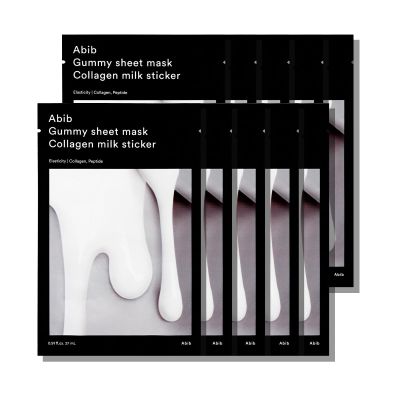 Abib Gummy Sheet Mask Milk Sticker 10 Sheets (Elasticity) I Korean Face Mask for Sensitive Skin, Soothing & Redness Relief, Daily Skincare Treatment, K-Beauty Sheet Mask