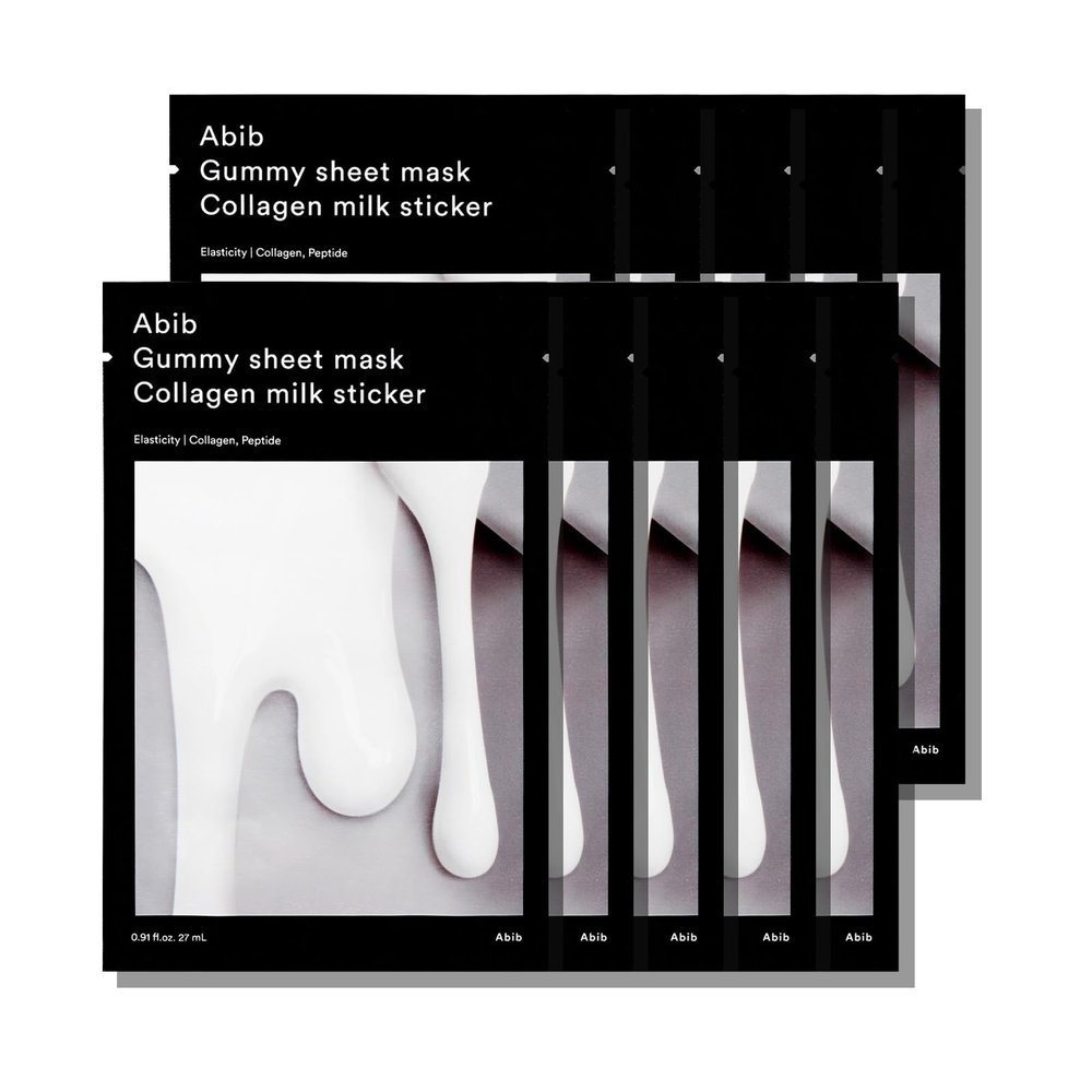Abib Gummy Sheet Mask Milk Sticker 10 Sheets (Elasticity) I Korean Face Mask for Sensitive Skin, Soothing & Redness Relief, Daily Skincare Treatment, K-Beauty Sheet Mask