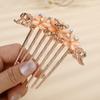 Aimimier Vintage Flower Crystal Hair Combs Long Teeth Rhinestone Hair Pins Wedding Bridal Hair Accessories Prom Party Hair Jewelry for Women and Girls(Champagne) view 2