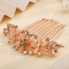 Aimimier Vintage Flower Crystal Hair Combs Long Teeth Rhinestone Hair Pins Wedding Bridal Hair Accessories Prom Party Hair Jewelry for Women and Girls(Champagne) view 4