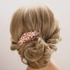 Aimimier Vintage Flower Rhinestone Hair Side Combs Elegant Long Teeth Hair Pins Wedding Bridal Hair Accessories Prom Party Hair Jewelry for Women and Girls(Pink) view 1