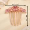 Aimimier Vintage Flower Rhinestone Hair Side Combs Elegant Long Teeth Hair Pins Wedding Bridal Hair Accessories Prom Party Hair Jewelry for Women and Girls(Pink) view 4