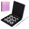 Beaupretty Empty Magnetic Palette Makeup Eyeshadow Palette with Round Metal Pans and Depotting Spatula Set for Eyeshadow Lipstick As Shown view 1