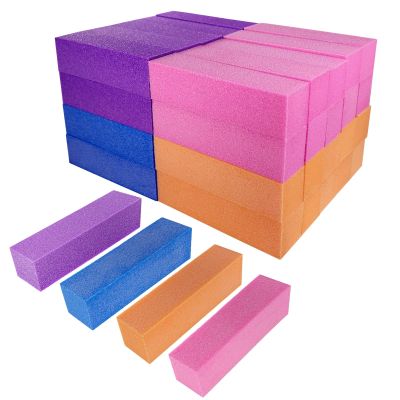 40 Pcs Nail Buffer Block for Acrylic and Natural Nails, 4 Sided Sanding Buffers for Gel Nails Fingernail Shine Buffing Filer Set, Professional Manicure Polisher Buffer Bulk Medium Grit (Multi-Color)
