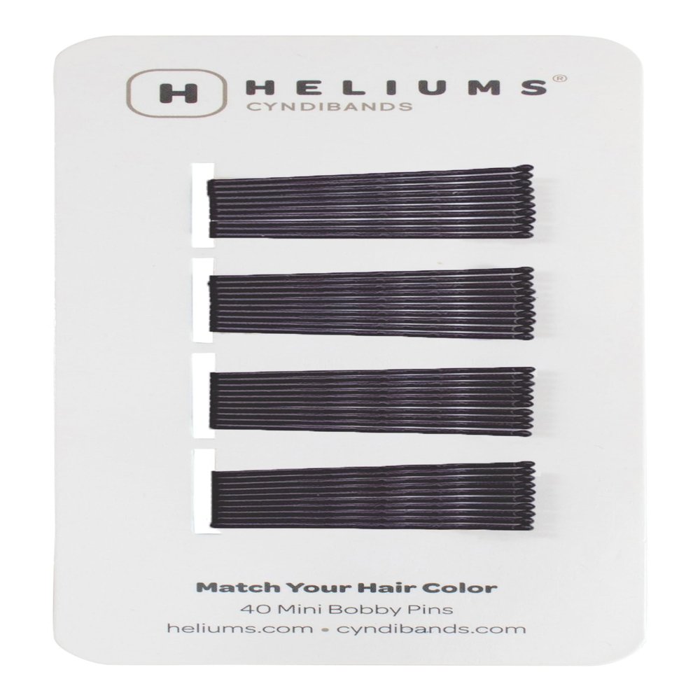 Heliums Mini Bobby Pins - Dark Brown - 40 Pack, 1.5 Inch Small Hair Pins For Thin Hair & Kids