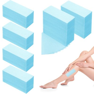 Blulu 400 Wax Strips Non Woven for All Skin Types Facial and Body Hair Removal Wax Paper Strips Epilating for Leg, Chest, Back, Intimate Area And Face 10 x 3.8 cm(Blue)