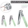 Manicure Set - 7 Pieces Professional Travel Nail Clippers with Green Leather Bag, Stainless Steel Nail Care Tools Grooming Kit for Women view 3