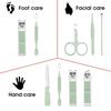 Manicure Set - 7 Pieces Professional Travel Nail Clippers with Green Leather Bag, Stainless Steel Nail Care Tools Grooming Kit for Women view 4