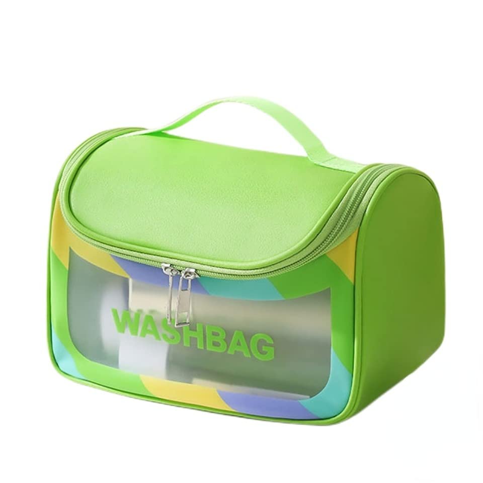 LEJN Toiletry Bag Travel Bag Water-resistant Makeup Cosmetic Bag Travel Organizer Full Sized Container Toiletries (dazzling green)