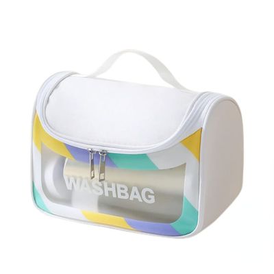 LEJN Toiletry Bag Travel Bag Water-resistant Makeup Cosmetic Bag Travel Organizer Full Sized Container Toiletries (dazzling white)