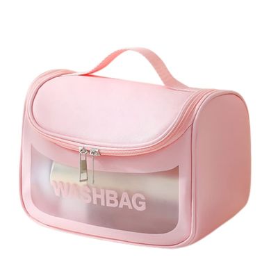 LEJN Toiletry Bag Travel Bag Water-resistant Makeup Cosmetic Bag Travel Organizer Full Sized Container Toiletries (pink)