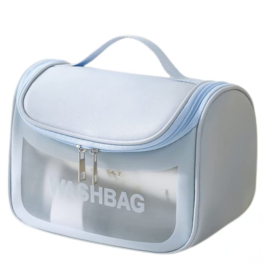LEJN Toiletry Bag Travel Bag Water-resistant Makeup Cosmetic Bag Travel Organizer Full Sized Container Toiletries (blue)