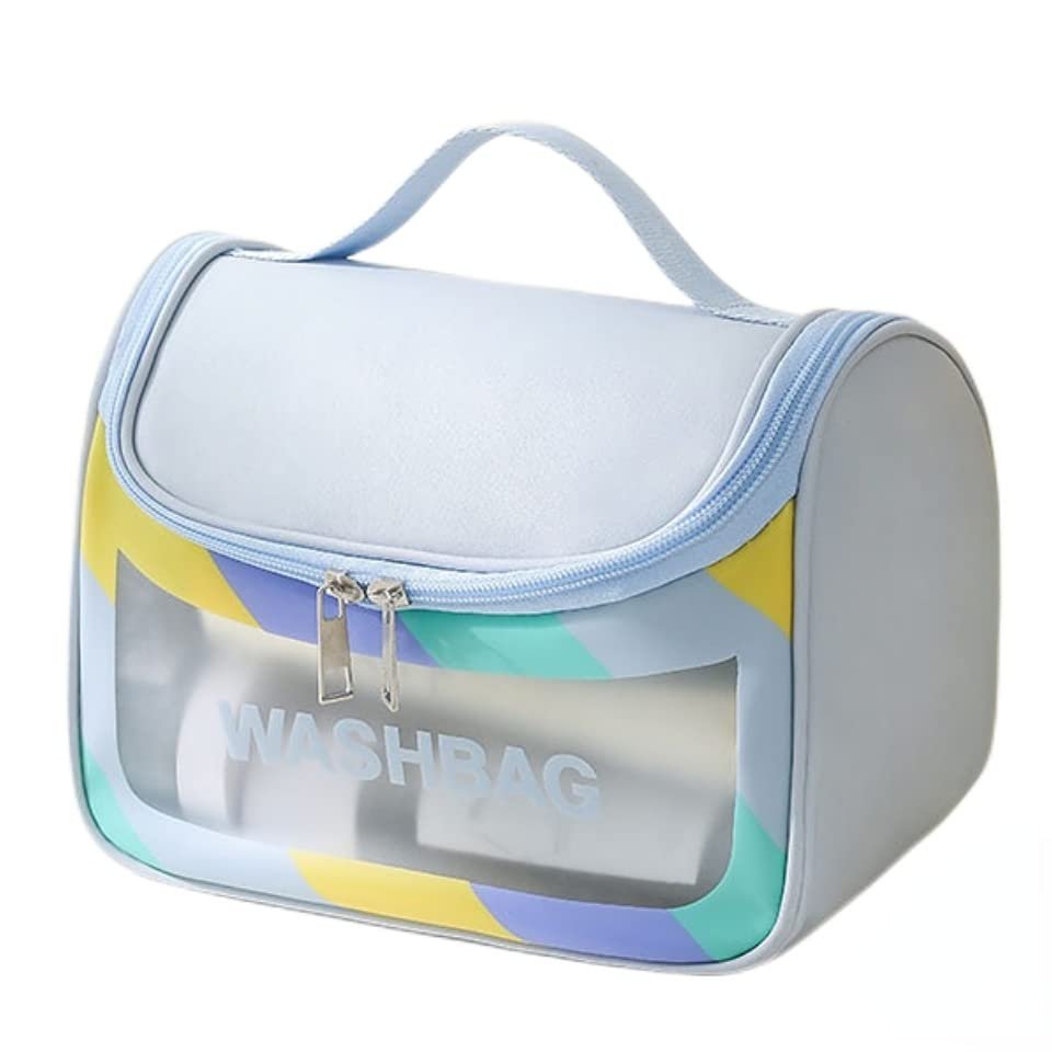 LEJN Toiletry Bag Travel Bag Water-resistant Makeup Cosmetic Bag Travel Organizer Full Sized Container Toiletries (dazzling blue)