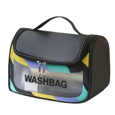 LEJN Toiletry Bag Travel Bag Water-resistant Makeup Cosmetic Bag Travel Organizer Full Sized Container Toiletries (dazzling black)