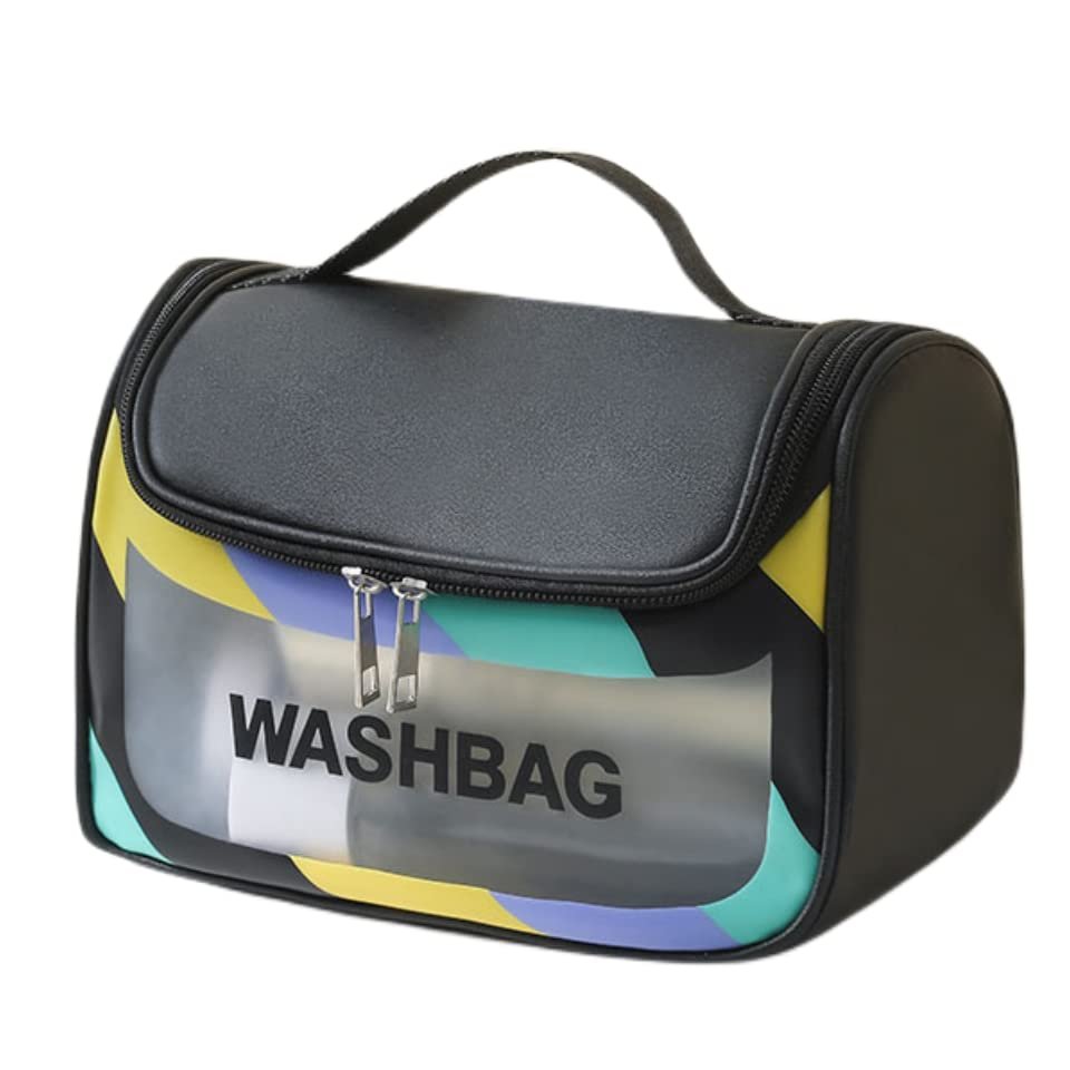 LEJN Toiletry Bag Travel Bag Water-resistant Makeup Cosmetic Bag Travel Organizer Full Sized Container Toiletries (dazzling black)