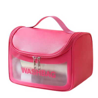 LEJN Toiletry Bag Travel Bag Water-resistant Makeup Cosmetic Bag Travel Organizer Full Sized Container Toiletries (rose red)