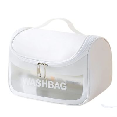 LEJN Toiletry Bag Travel Bag Water-resistant Makeup Cosmetic Bag Travel Organizer Full Sized Container Toiletries (white)