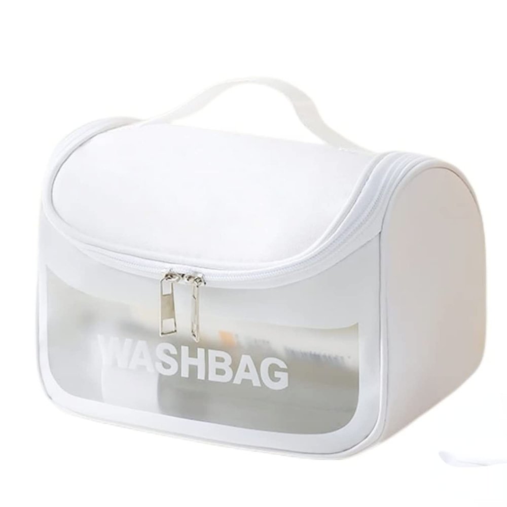 LEJN Toiletry Bag Travel Bag Water-resistant Makeup Cosmetic Bag Travel Organizer Full Sized Container Toiletries (white)