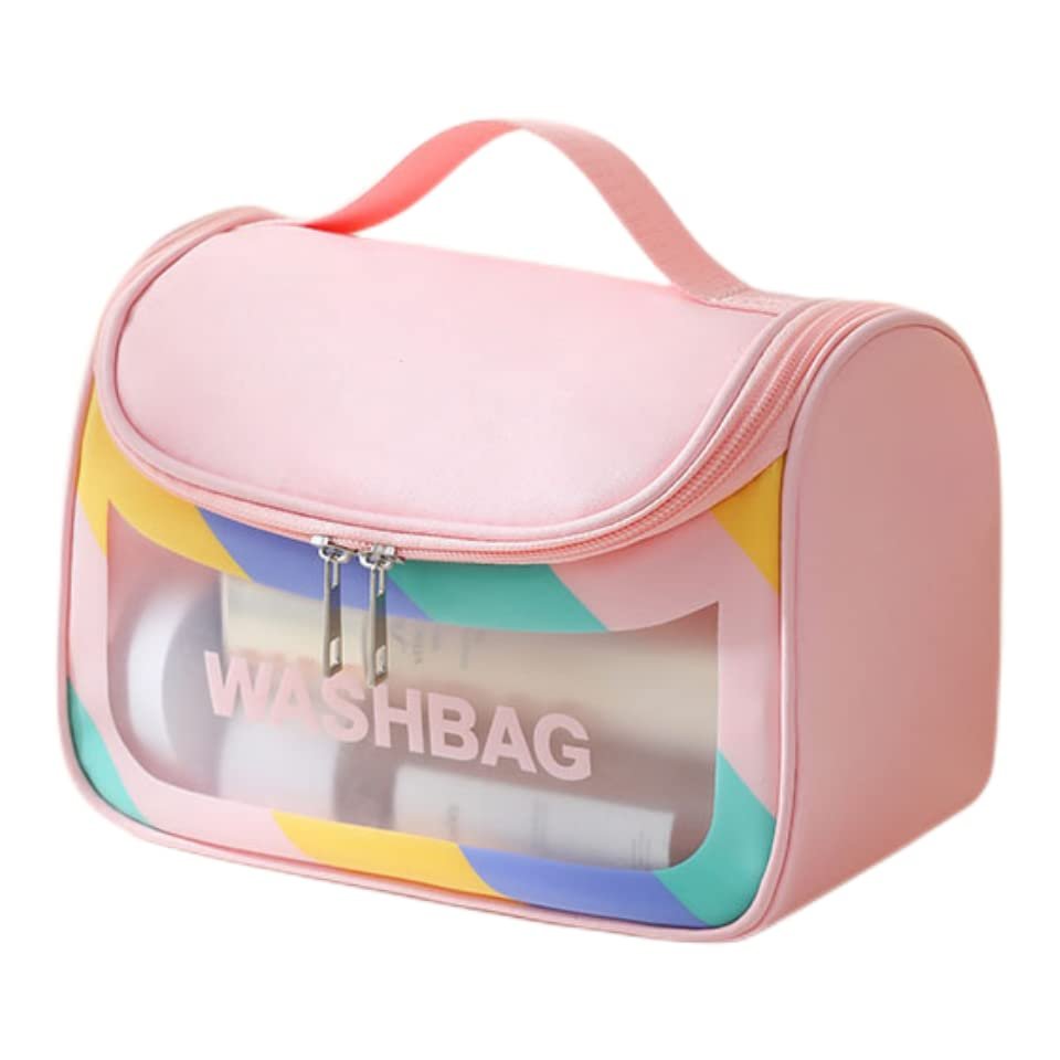 LEJN Toiletry Bag Travel Bag Water-resistant Makeup Cosmetic Bag Travel Organizer Full Sized Container Toiletries (dazzling pink)