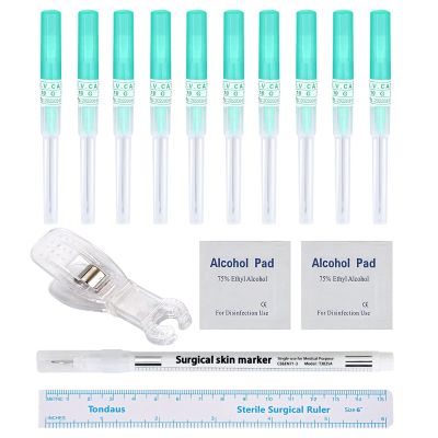 Beautidots 15PCS Catheter Piercing Needles Kits 14G 16G 18G 20G Body Piercing Tools for Ear Nose Lip Tongue Navel Nipple Cartilage Piercings at Home Safety Painless Disposable Self Piercing