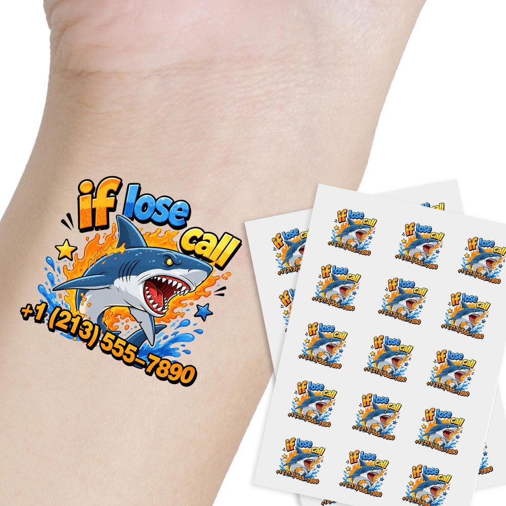 Custom Tattoos for Kids,Fake Temporary Tattoos with Contact Phone Numbers Body Marker Stickers Owl-15pcs Pre-cut