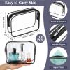 Sanwuta 100 Pcs Clear Makeup Bags Bulk Tsa Approved Toiletry Bag for Travel Transparent Cosmetic Bag PVC Waterproof Travel Small Pouches with Zipper for Men and Women(Black) view 3