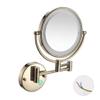 Round Cosmetic Vanity Mirror, 20 Cm LED Light, Touch Button, Dimmable Daylight, 360 Rotation, Used in Bathrooms (Color : Zircon Gold, Size : 5X) view 1