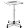 Niuadage Salon Tray, Salon Color Tray with Adjustable Height, Salon Tray on Wheels, Salon Rolling Tray Ideal Use As Tattoo Tray, Medical Tray, Dental TraySilver view 1